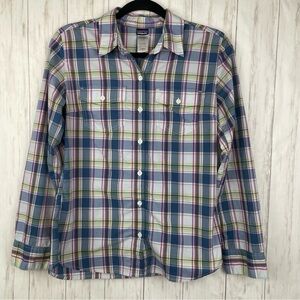 Patagonia plaid button down women’s blouse size 4